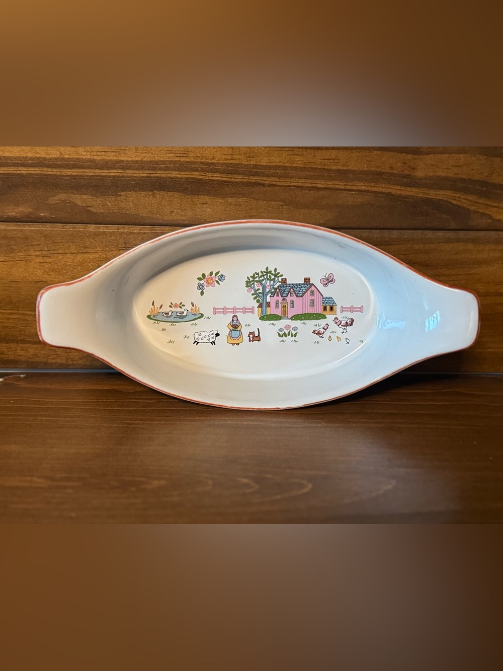 Country house japan vintage Pastoral Cottage Oval dish